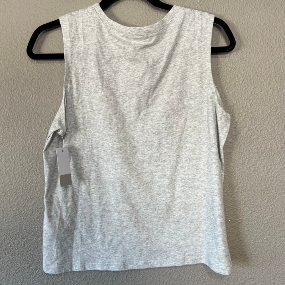 BP. Happy Face Flower Power Graphic Grey Sleeveless Tank Top Womens Small New - Picture 6 of 7